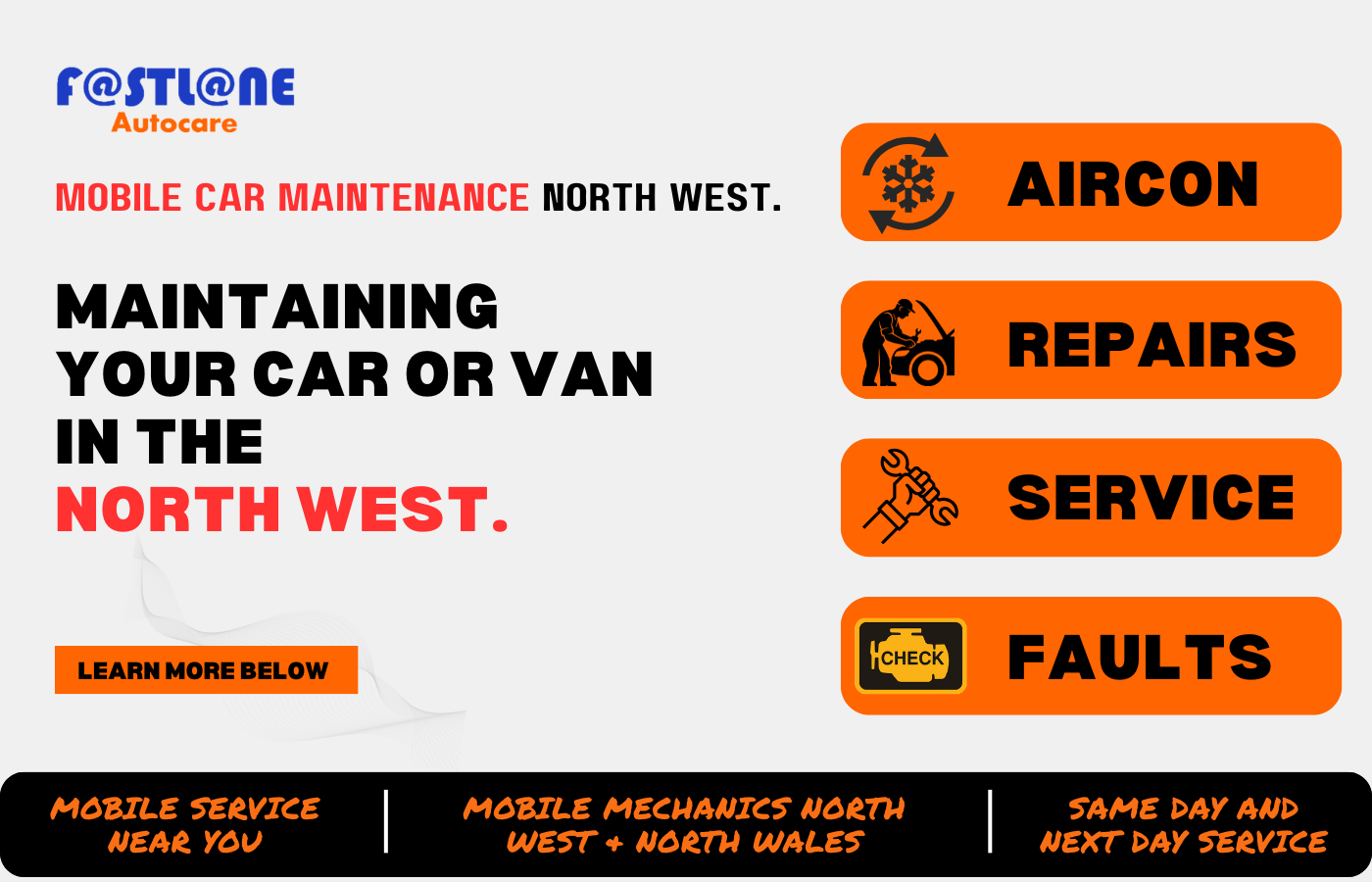 Mobile Car Maintenance North West : Car Maintenance North West : Vehicle Maintenance North West & North Wales 